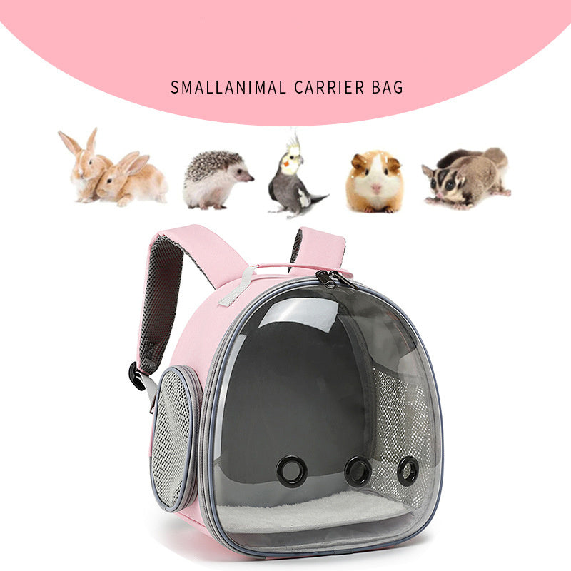 Transparent Small Animal Backpack Carrier – For Hamsters, Guinea Pigs, Rabbits & More