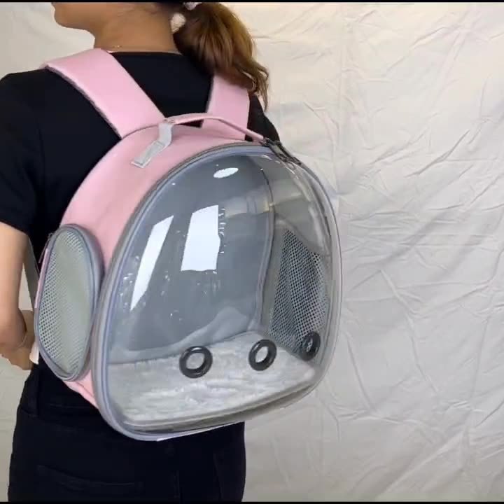 Transparent Small Animal Backpack Carrier – For Hamsters, Guinea Pigs, Rabbits & More