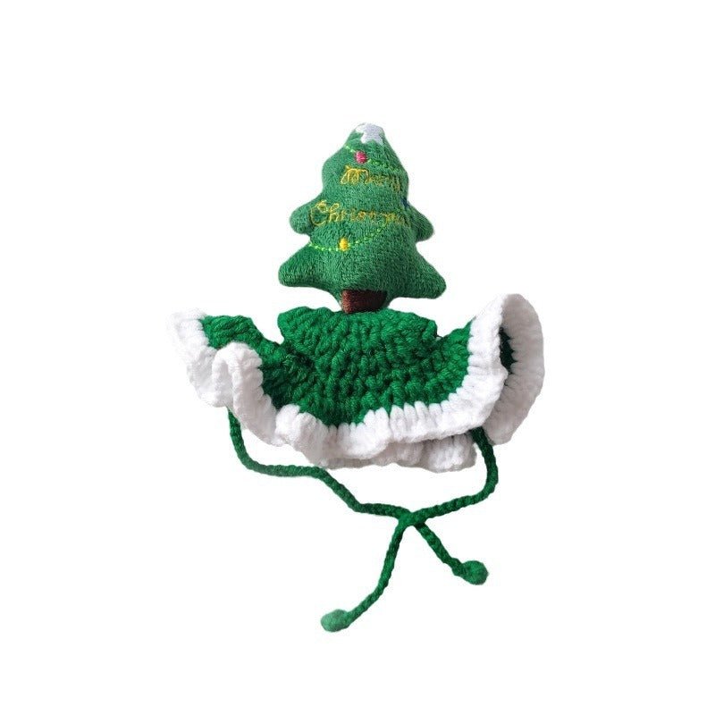 Festive Crochet Christmas Tree Pet Hat - Franklin's Pet Boutique