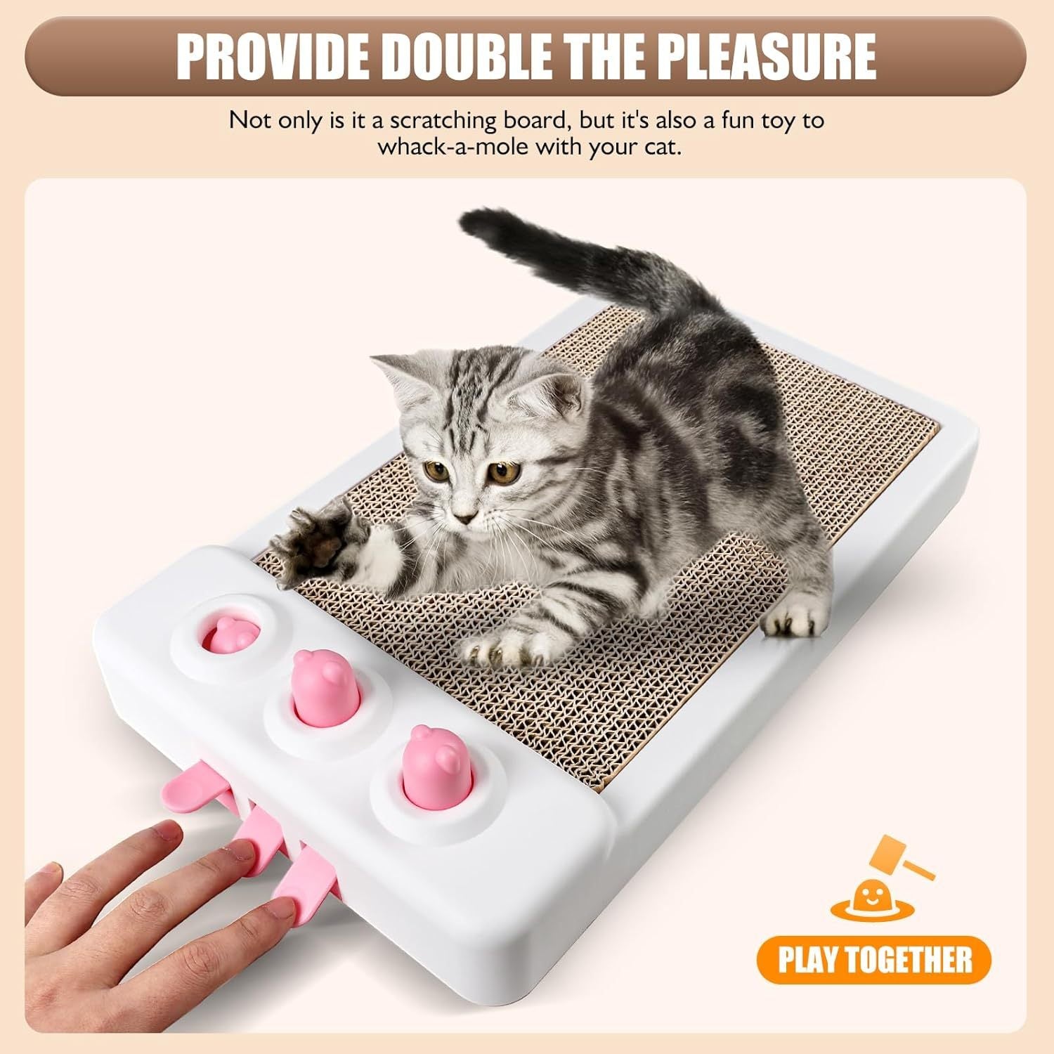 Interactive Whack - a - Mole Cat Scratcher - Franklin's Pet Boutique