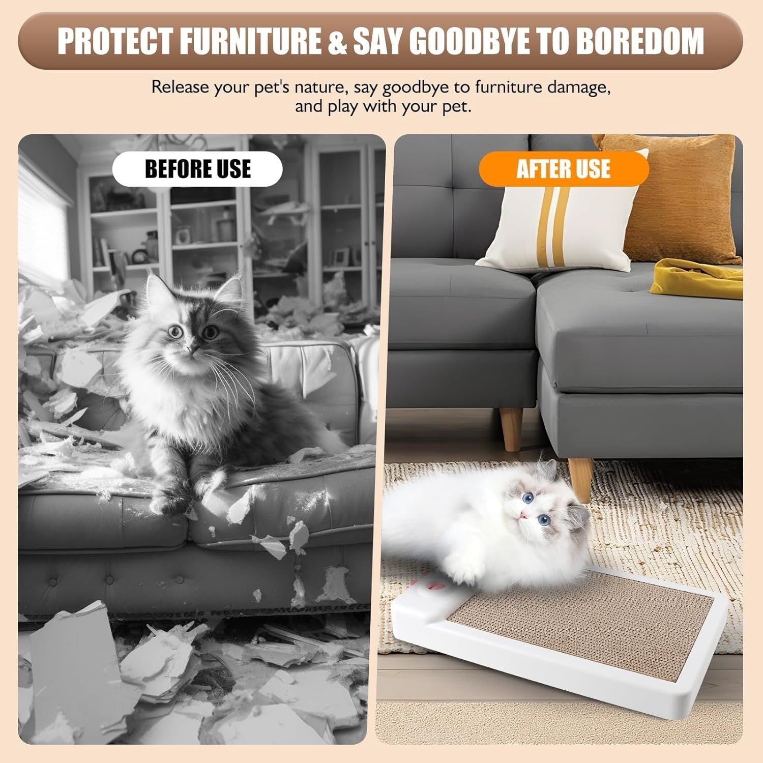 Interactive Whack - a - Mole Cat Scratcher - Franklin's Pet Boutique